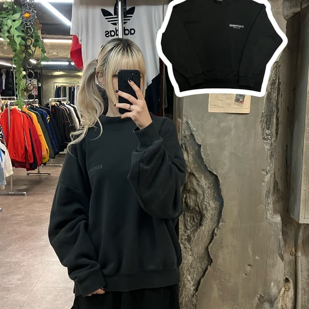 피어오브갓 이센셜 맨투맨 블랙 L   #csz1893