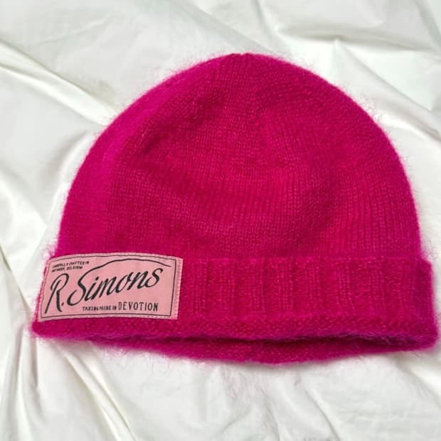Raf Simons beanie 라프시몬스 모헤어 핑크 비니