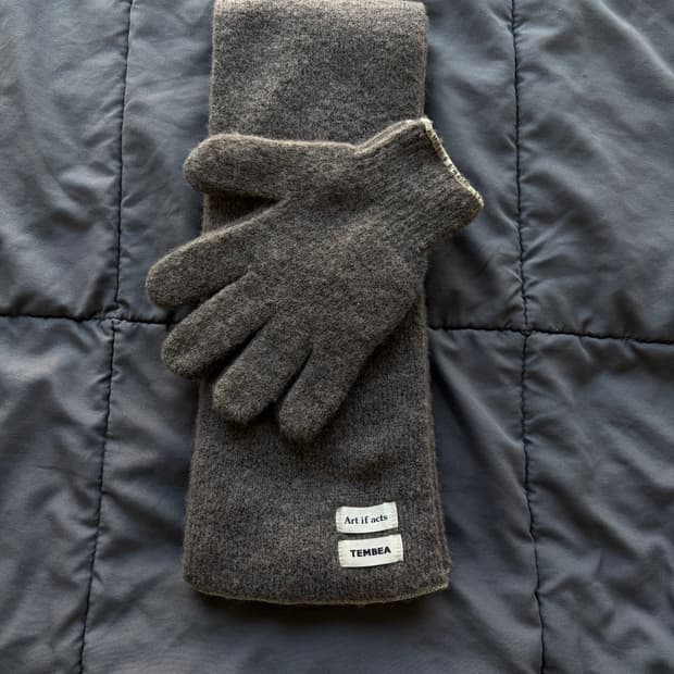 템베아 x 아트이프액츠 머플러 장갑 셋업 코코아레몬