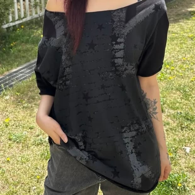 NYXX UNIONJACK OFF SHOULDER TEE 오프숄더