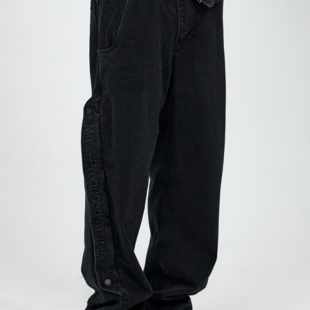 플라스틱프로덕트 single waist pocket pants black