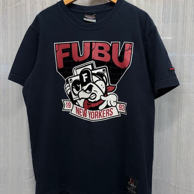 90s FUBU 후부 뉴욕양키스 빈티지 프린팅 반팔티