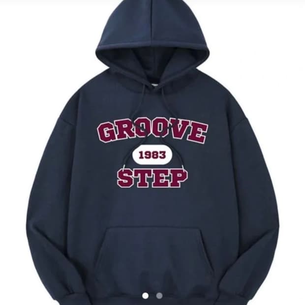 그루브 오버핏 후드티 네이비 L