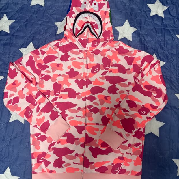 베이프 후드집업 핑크