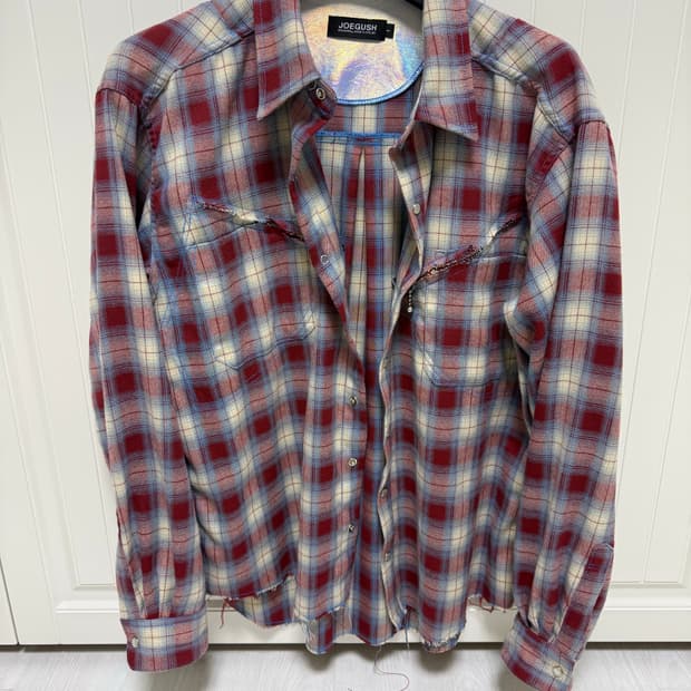 Cut&Zip Flannel Shirts (Red/Sky blue)