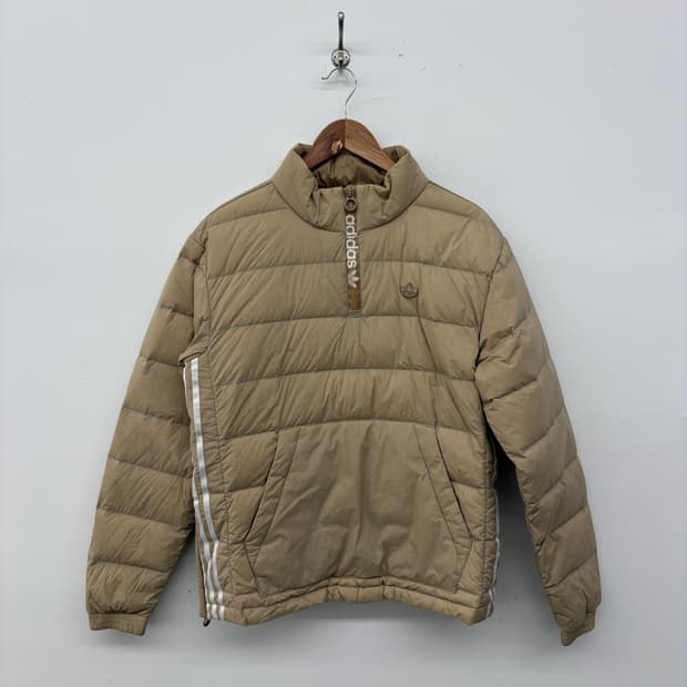 아디다스 하프넥 패딩 점퍼 베이지 공용L