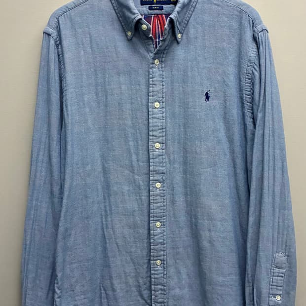 (L~XL)폴로랄프로렌 코튼 플란넬체크 샴브레이 셔츠 