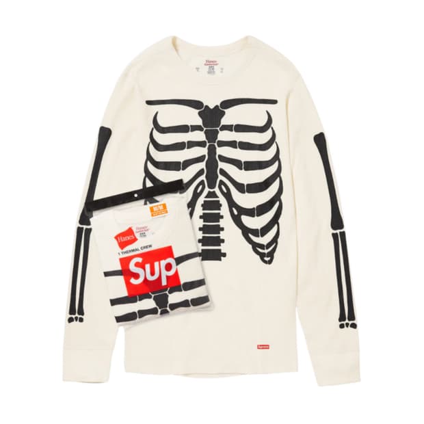 슈프림 헤인즈 본즈 써멀 크루 내츄럴