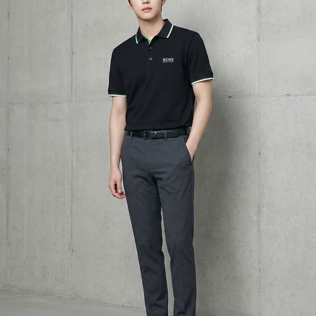 휴고보스. 남자 레귤러핏 반팔 폴로 셔츠_S