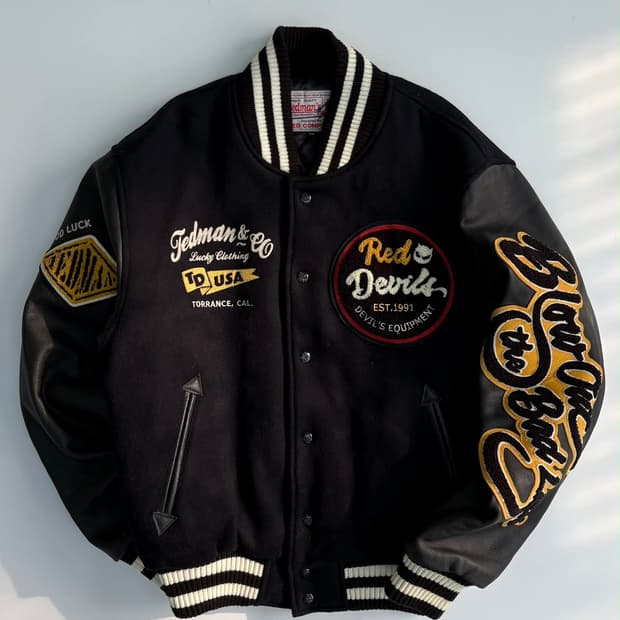 [44] 테드컴퍼니 테드맨 가죽 바시티 자켓