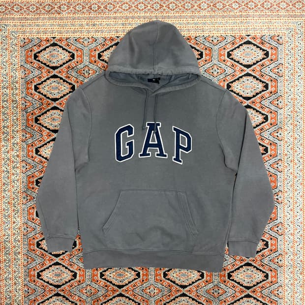 갭 스펠로고 그레이 기모 후드티셔츠 남성L