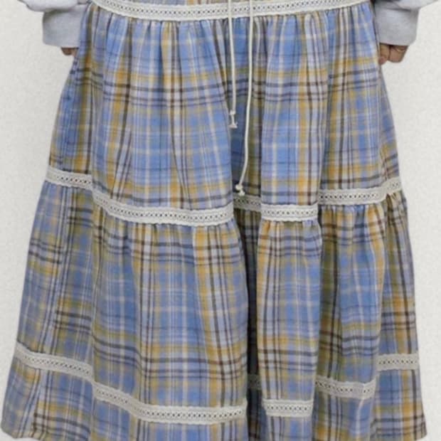 모리걸 체크 스커트