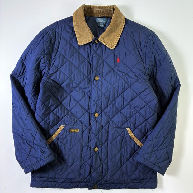 Polo  폴로 랄프로렌 자수 코듀로이카라 퀼팅 자켓  
