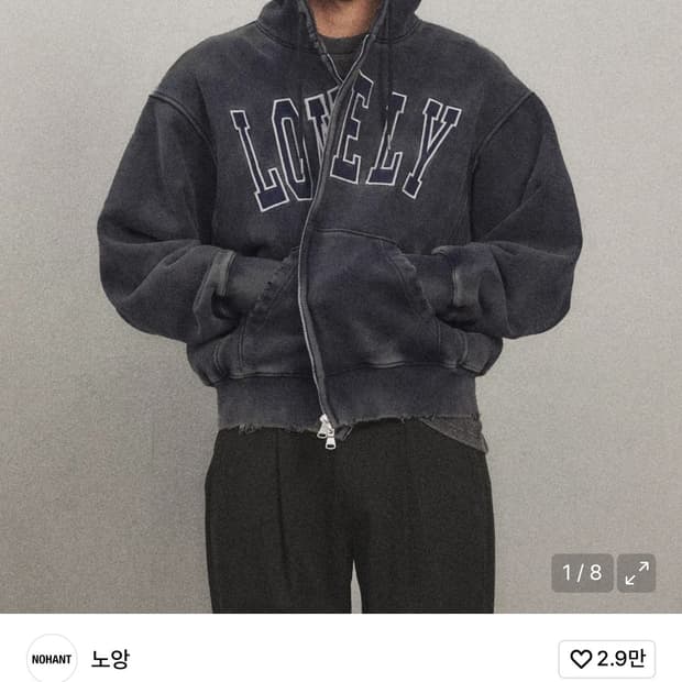 노앙 워싱 후드집업 m