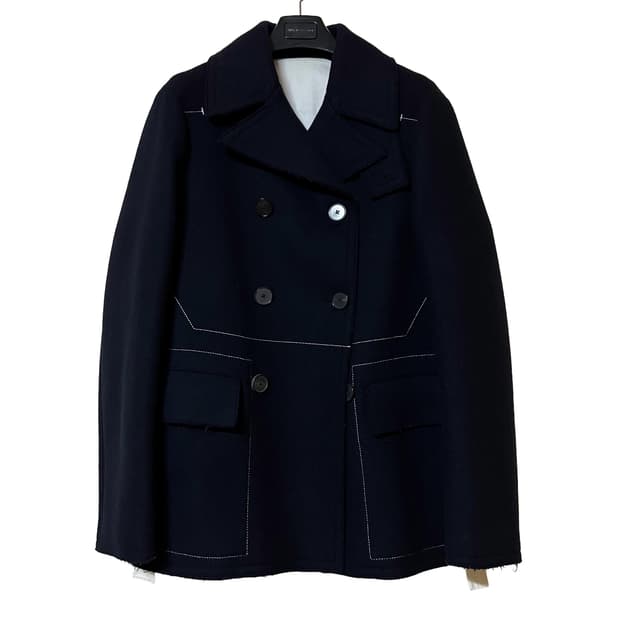 [48]질샌더 헤비 울 스티치 피코트