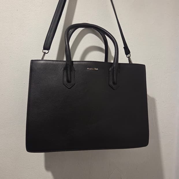 마시모두띠  블랙 소가죽 토트백 