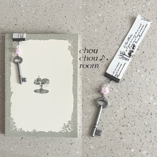 리본 펜던트 책갈피 ⊰flower key⊱ bookmark