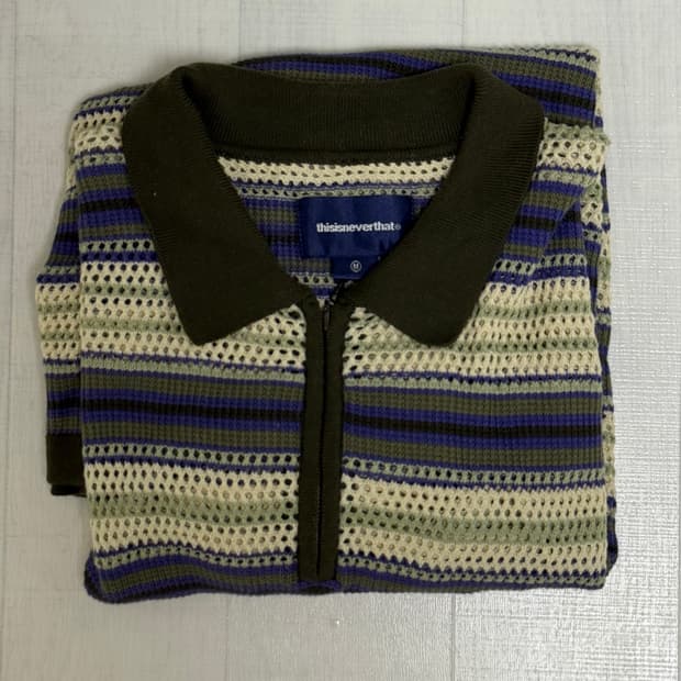 디내댓 Striped S/S Knit Polo Ivory 판매합니다