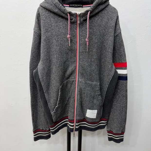 정품) 톰브라운 남성 코튼 루프백 후드집업 2