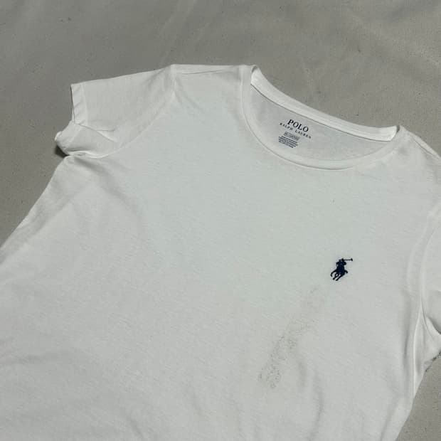 M 폴로랄프로렌 여성용 화이트 반팔티