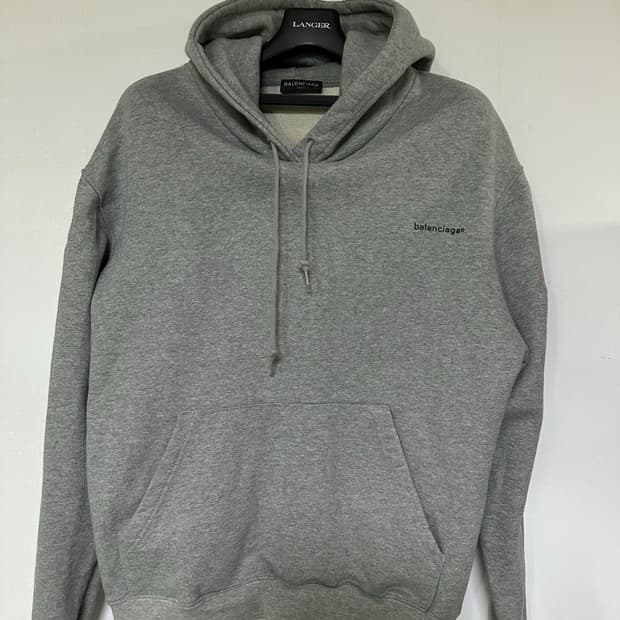 발렌시아가 그레이 후드티