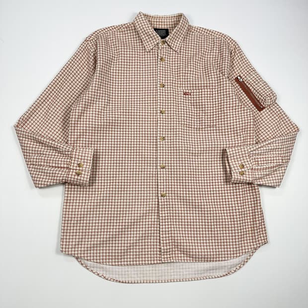 반스 올드스쿨 오버핏 체크패턴 울 셔츠 L