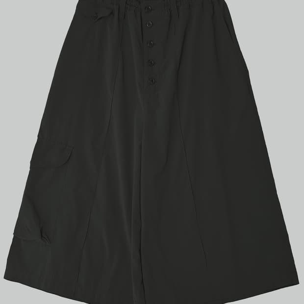요지 야마모토 사이드 포켓 쇼츠 카키