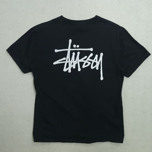 스투시 빅로고 반팔티 M 블랙