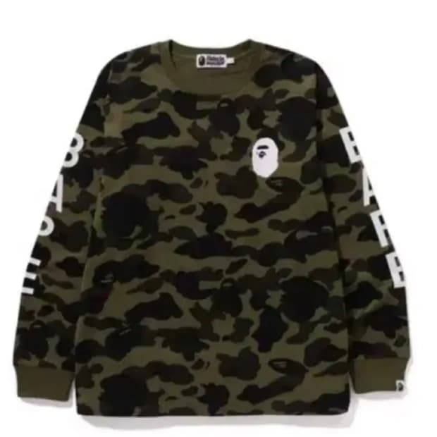 베이프 퍼스트 카모 컬리지 롱슬리브 긴팔 티셔츠 그린 s