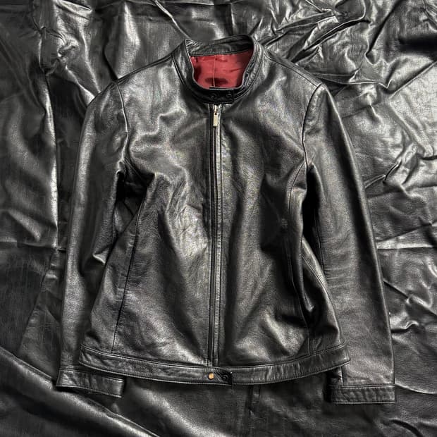 Black leather jacket