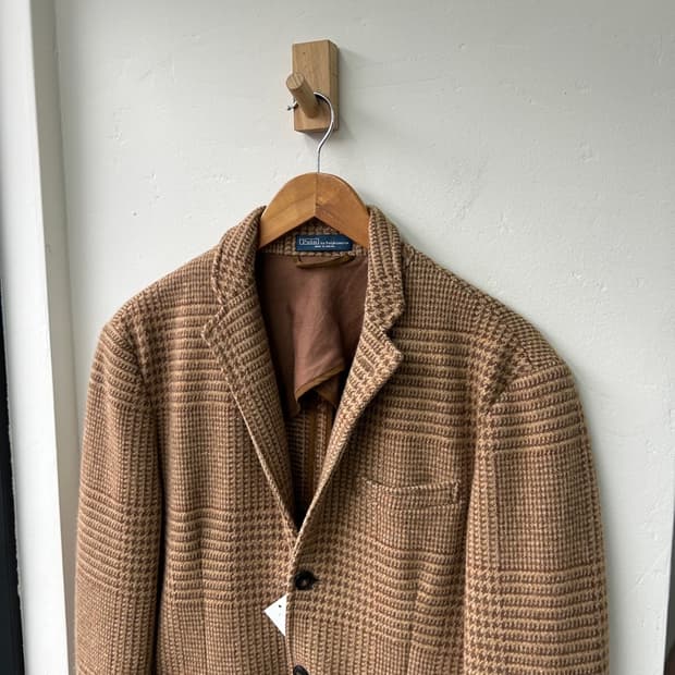 16490 - 폴로 랄프로렌 글렌 체크 울 블레이저 자켓 (38R)