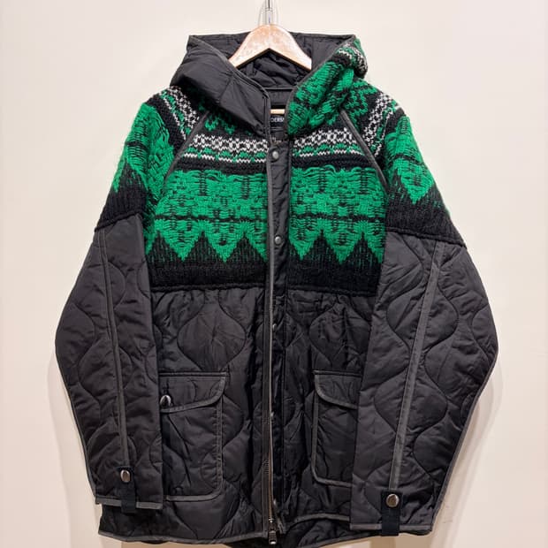 ADSB 앤더슨벨 유니섹스 노르딕 니트 패치 퀼티드 파카