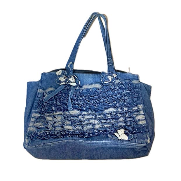 빈티지 데님 셔링 토트백 모리걸 너드 니혼진 y2k 하구미 가방