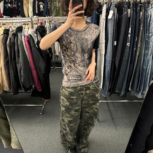 S)Anthem of Rock 빈티지 Y2K 프린팅 반팔