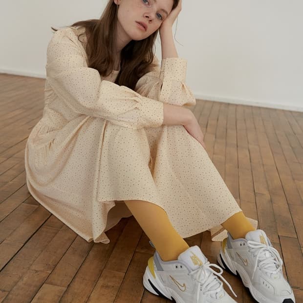 오버듀플레어 레이어 플레어 원피스 도트버터