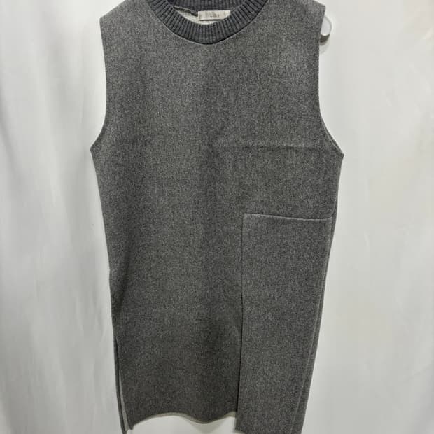 Lob.q울 밀링 언밸런스 포켓 민소매 원피스