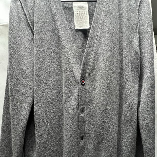 정품 메종 마르지엘라 캐시미어 가디건 그레이 M