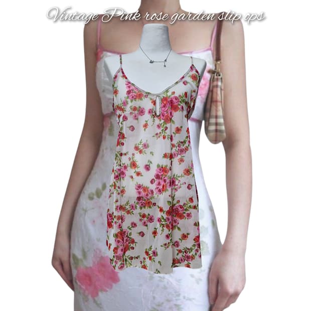 Vintage Pink rose garden slip ops