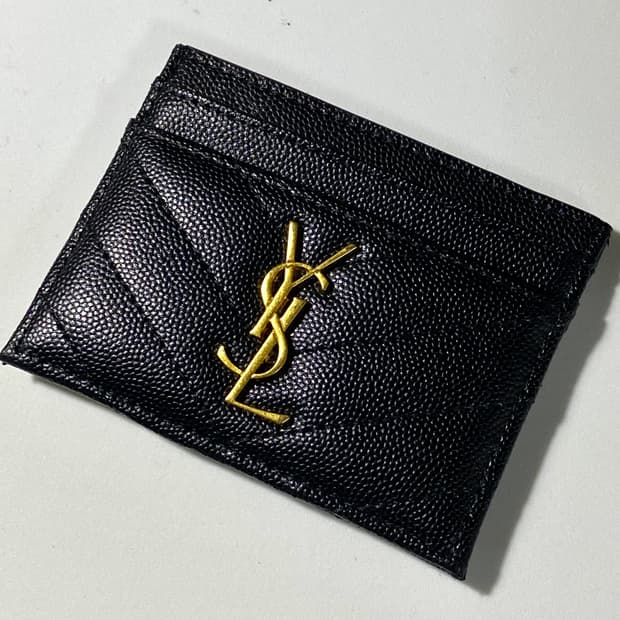 [정품]SAINT LAURENT 생로랑 마틀라세 모노그램 금장 카드지갑