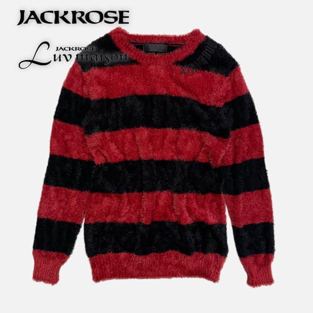 LUV MAISON stripe hairy knit