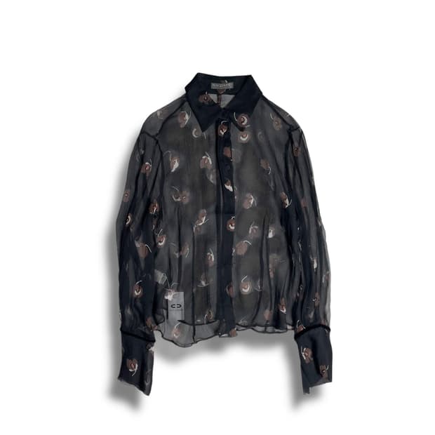 Krizia poi 실크 100 플라워 패턴 셔츠 (italy)  