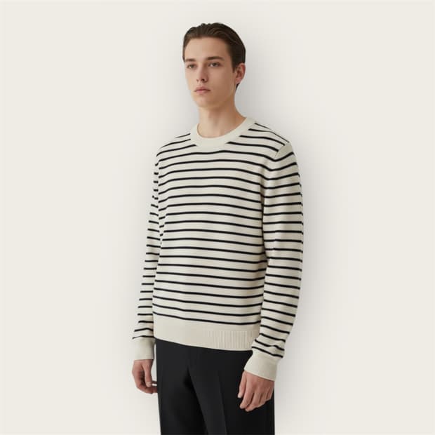 L/ 아페쎄 스트라이프 라운드 니트