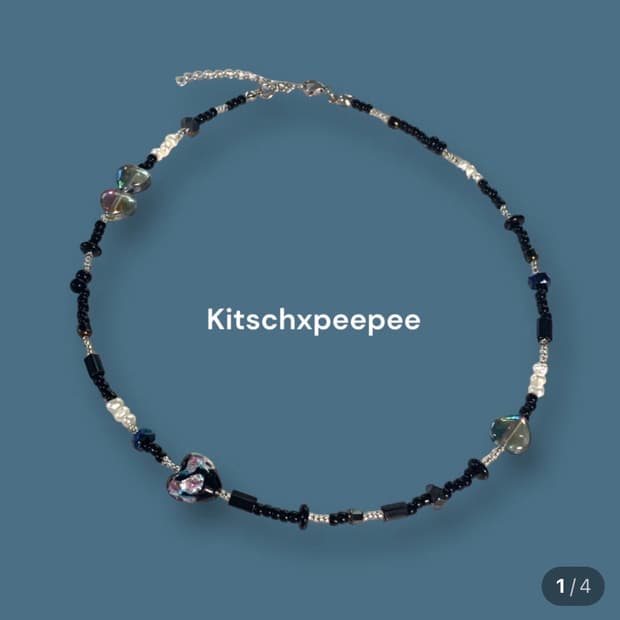 키치앤피피 black love moment 비즈목걸이