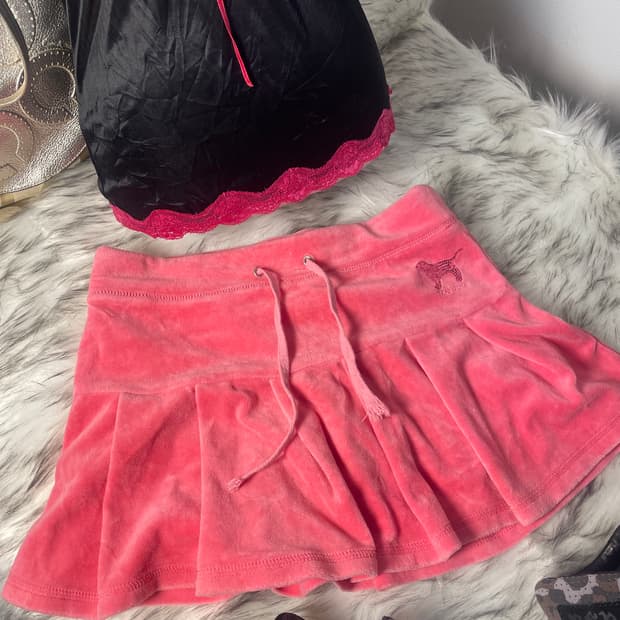 PINK 테리 소재 미니스커트 핑크