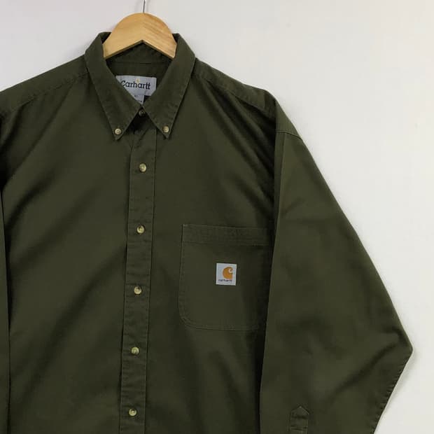 XL 칼하트 카키 워크 셔츠