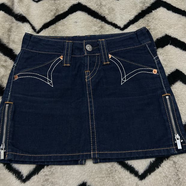 [26]리바이스ZIP 데님 미니스커트/진청