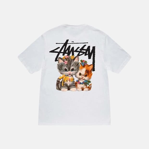 Stussy kittens t-shirt 스투시 고양이 화이트 S