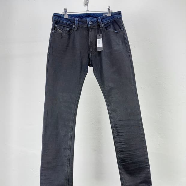 디젤 투 페이스 플랙 블루 왁스 코티드 데님 팬츠