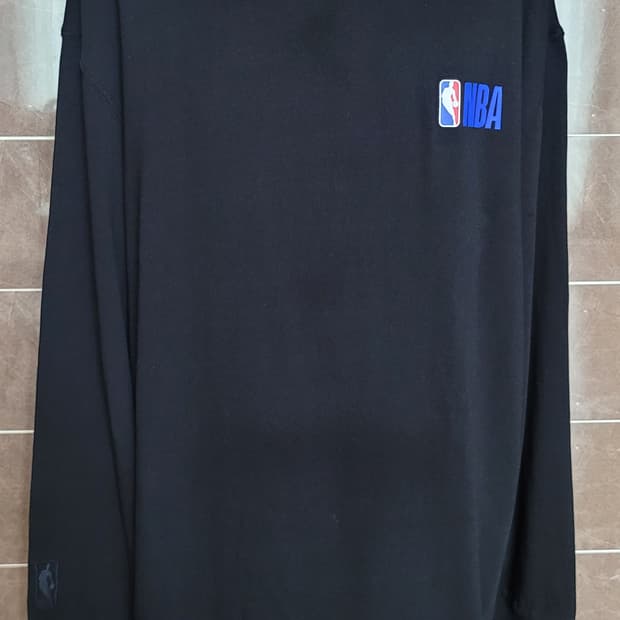 (남성2xl-3xl사이즈) NBA 선명한 블랙 긴팔(춘추용)