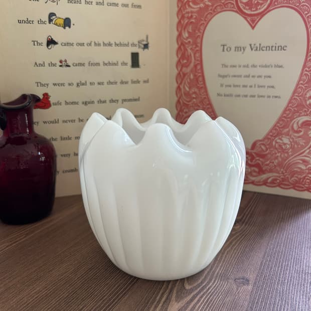 미국 빈티지 밀크글라스 화병 꽃병 화분